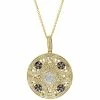 Cheap 👏 EFFY Collection EFFY® White Diamond (1/3 Ct. T.w.) And Espresso Diamond (7/8 Ct. T.w.) 18 Filigree Pendant Necklace In 14k Gold Yellow Gold 🎁