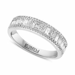 Outlet ⭐ EFFY Collection EFFY® Diamond Round & Baguette Band (3/4 Ct. T.w.) In 14k White Gold 🔔