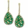 Cheapest 😀 EFFY Collection EFFY® Emerald (3-1/2 Ct. T.w.) & Diamond (3/8 Ct. T.w.) Drop Earrings In 14k Gold 🧨