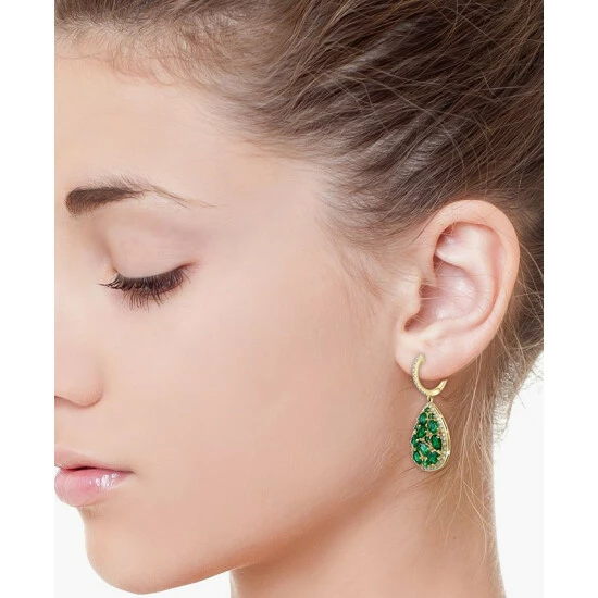 Cheapest 😀 EFFY Collection EFFY® Emerald (3-1/2 Ct. T.w.) & Diamond (3/8 Ct. T.w.) Drop Earrings In 14k Gold 🧨 - Image 2