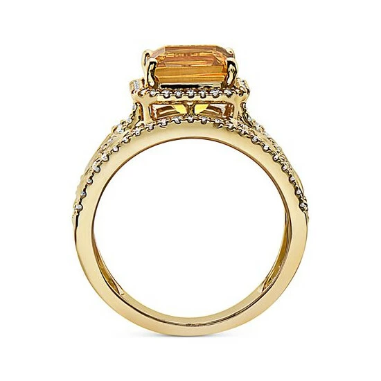 Flash Sale 🎉 EFFY Collection EFFY® Citrine (2-3/4 Ct. T.w.) & Diamond (1/2 Ct. T.w.) Multirow Statement Ring In 14k Gold 🌟 - Image 3