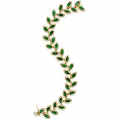 Flash Sale 🛒 EFFY Collection EFFY® Emerald (10-4/5 Ct. T.w.) And Diamond (2-1/2 Ct. T.w.) Tennis Bracelet In 14k Gold 🔥