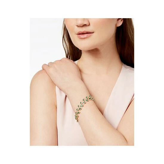 Flash Sale 🛒 EFFY Collection EFFY® Emerald (10-4/5 Ct. T.w.) And Diamond (2-1/2 Ct. T.w.) Tennis Bracelet In 14k Gold 🔥 - Image 2