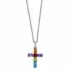 Buy ❤️ EFFY Collection EFFY® Multi-Gemstone Cross 18 Pendant Necklace (5-1/10 Ct. T.w.) In Sterling Silver Multi Gemstone 😉