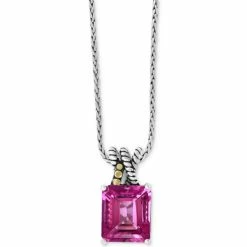Brand new 💯 EFFY Collection EFFY® Pink Topaz (14-3/4 Ct. T.w.)18 Pendant Necklace In Sterling Silver & 18k Gold 🎁