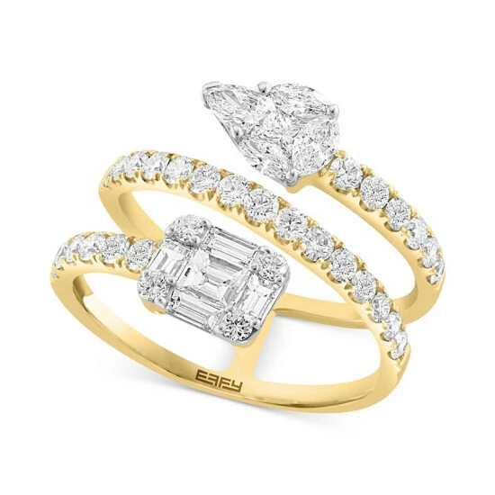 Best reviews of ⭐ EFFY Collection EFFY® Diamond Multi-Cut Cluster Coil Ring (1-5/8 Ct. T.w.) In 14k Gold Yellow Gold 🤩