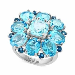 Top 10 🛒 EFFY Collection EFFY® Multi-Topaz Flower Cluster Statement Ring (16 Ct. T.w.) In Sterling Silve Multi Topaz 🔔