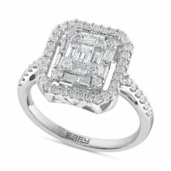 Top 10 🥰 EFFY Collection EFFY® HEMATIAN Diamond Baguette Cluster Ring (1 Ct. T.w.) In 18k White Gold 🥰