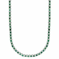 Top 10 🔥 EFFY Collection EFFY® Emerald (7-5/8 Ct. T.w.) & Diamond (7/8 Ct. T.w.) 18 Collar Necklace In Sterling Silver 👍