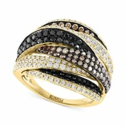 Wholesale 🔔 EFFY Collection EFFY® Multicolor Diamond Crossover Statement Ring (2-1/5 Ct. T.w.) In 14k Gold Yellow Gold ✨
