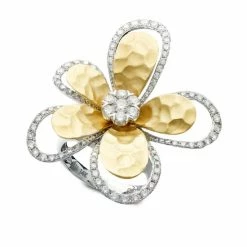 Cheap 🛒 EFFY Collection D'Oro By EFFY® Diamond Flower (1-1/4 Ct. T.w.) In Two-Tone 14k Gold Yellow Gold 🛒