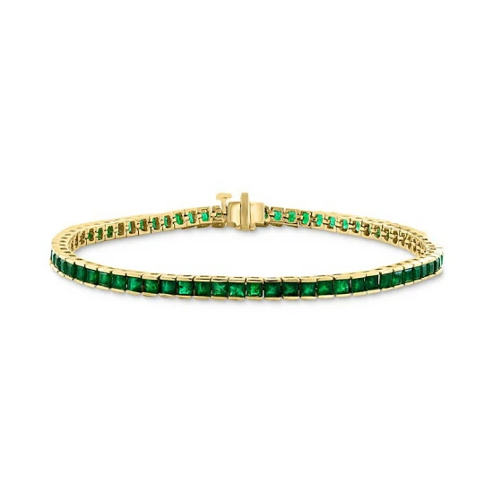 Cheapest 💯 EFFY Collection EFFY® Emerald Tennis Bracelet (7 Ct. T.w.) In 14k Gold 🔥