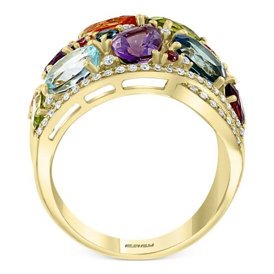 Brand new 🥰 EFFY Collection EFFY® Multi-Gemstone (7-1/4 Ct. T.w.) & Diamond (1/3 Ct. T.w.) Statement Ring In 14k Gold 🎉 - Image 5