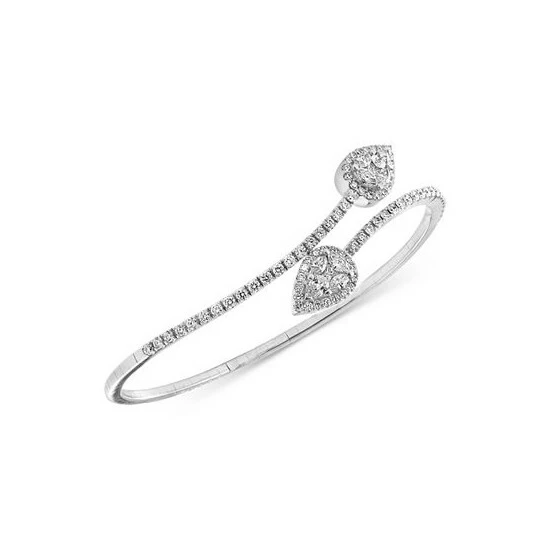 Budget 👍 EFFY Collection EFFY® Diamond Teardrop Bypass Bangle Bracelet (1-5/8 Ct. T.w.) In 18k White Gold 👍 - Image 3