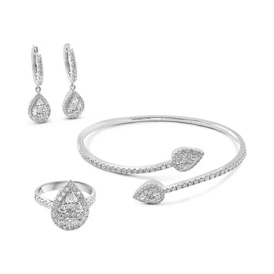 Budget 👍 EFFY Collection EFFY® Diamond Teardrop Bypass Bangle Bracelet (1-5/8 Ct. T.w.) In 18k White Gold 👍 - Image 4