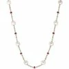 Cheap 🔔 EFFY Collection EFFY® Cultured Freshwater Pearl (8mm) & Ruby (3-1/3 Ct. T.w.) 18 Statement Necklace In 14k Gold (Also In Sapphire) 😉