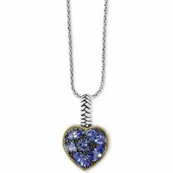 Cheapest ⭐ EFFY Collection EFFY® Tanzanite Heart 18 Pendant Necklace (2-1/5 Ct. T.w.) In Sterling Silver & 18k Gold Over Silver 😍