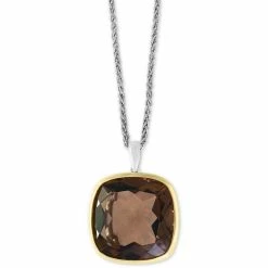 Buy 👏 EFFY Collection EFFY® Smoky Quartz 18 Pendant Necklace (20 Ct. T.w.) In Sterling Silver & 18k Gold 💯