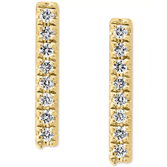 Best reviews of 😀 EFFY Collection EFFY® Diamond Bar Stud Earrings (1/20 Ct. T.w.) In Sterling Silver Or 14k Gold-Plated Sterling Silver 👍 - Image 4