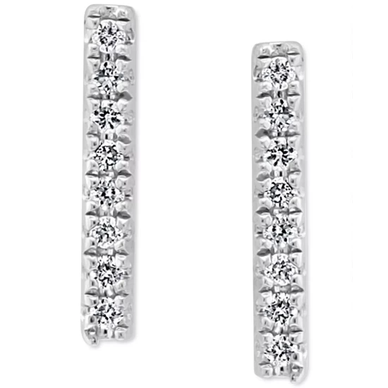 Best reviews of 😀 EFFY Collection EFFY® Diamond Bar Stud Earrings (1/20 Ct. T.w.) In Sterling Silver Or 14k Gold-Plated Sterling Silver 👍 - Image 5