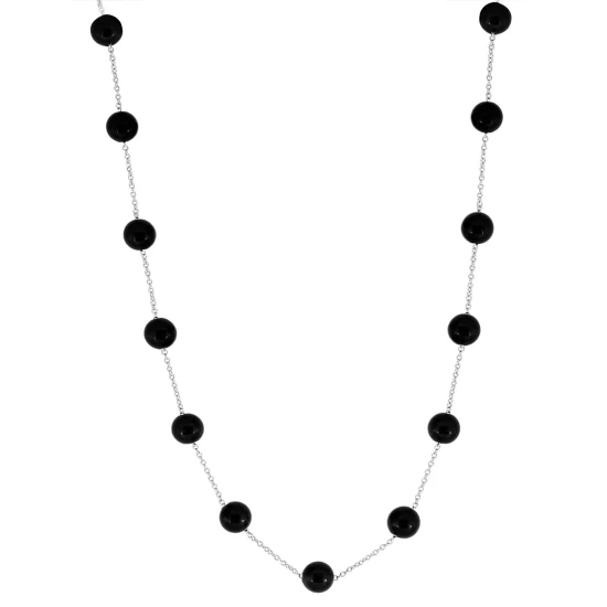 Top 10 ✔️ EFFY Collection EFFY® Onyx Bead 18 Collar Necklace In Sterling Silver 🤩 - Image 2