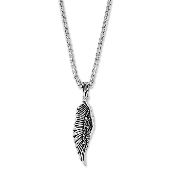 Outlet 😍 EFFY Collection EFFY® Men's Wing 22 Pendant Necklace In Sterling Silver 🥰 - Image 2