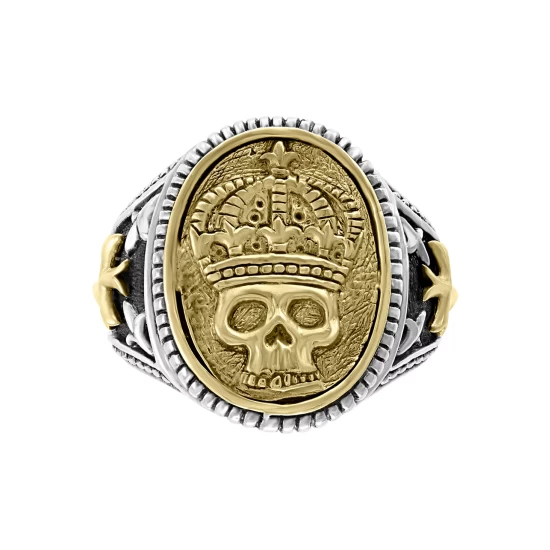 Budget 😀 EFFY Collection EFFY® Men's Skull Ring In 18k Yellow Gold Over Sterling Silver 👏 - Image 4