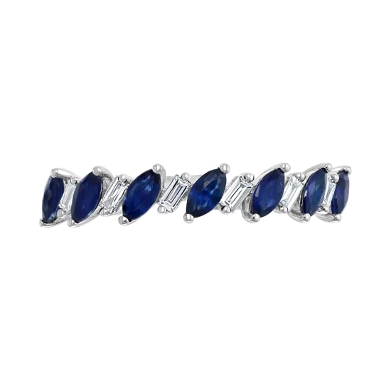 Wholesale 🌟 EFFY Collection EFFY® Sapphire (5/8 Ct. T.w.) & Diamond (1/8 Ct. T.w.) Statement Ring In 14k White Gold 🥰 - Image 6