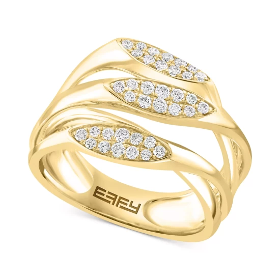 Cheapest ⭐ EFFY Collection EFFY® Diamond Hoop Earrings (3/8 Ct. T.w.) In 14k Gold Yellow Gold ✔️