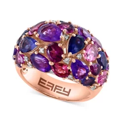 Discount 🌟 EFFY Collection EFFY® Sapphire (1/4 Ct. T.w.) And Diamond (1/6 Ct. T.w.) Evil Eye Ring In 14k White Or Yellow Gold Sapphire/yellow Gold 😀