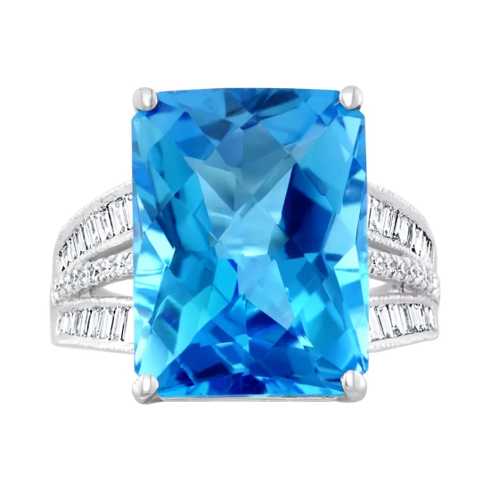 Buy 🧨 EFFY Collection EFFY® London Blue Topaz (13-1/3 Ct. T.w.) & Diamond (3/8 Ct. T.w.) Ring In 14k Rose Gold. (Also Available In Green Quartz, Citrine, Swiss Blue Topaz And Pink Amethyst) 💯 - Image 9