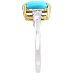 New 👍 EFFY Collection EFFY® Turquoise & Diamond (1/10 Ct. T.w.) Halo Ring In 14k Gold ❤️