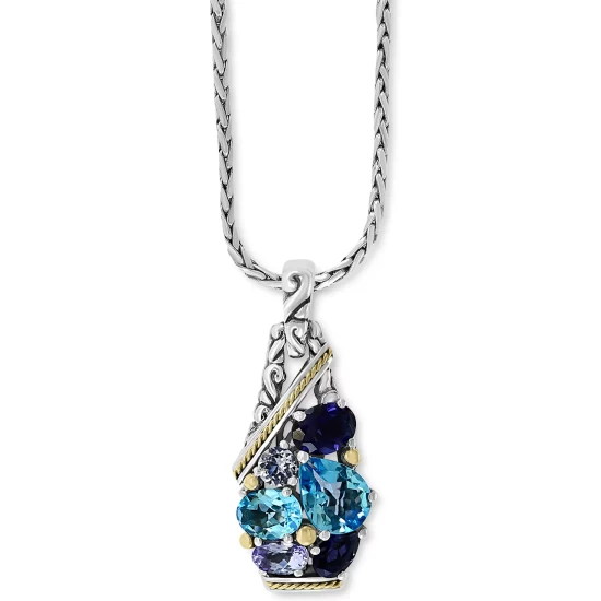 Outlet ⌛ EFFY Collection EFFY® Multi-Gemstone Two-Tone Pendant Necklace (5 Ct. T.w.) In Sterling Silver & 18k Gold-Plate Silver/gol 🔔 - Image 2