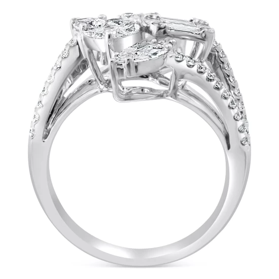 Discount 😉 EFFY Collection EFFY® Diamond Multi-Cut Cluster Ring (1-3/4 Ct. T.w.) In 18k White Gold 🌟 - Image 6