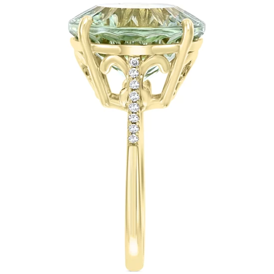 Cheap 🎁 EFFY Collection EFFY® Green Quartz (9-1/2 Ct. T.w.) & Diamond (1/20 Ct. T.w.) Statement Ring In 14k Gold Yellow Gol 🌟 - Image 5