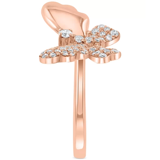 Buy 🤩 EFFY Collection EFFY® Diamond Butterfly Ring (1/2 Ct. T.w.) In 14k Rose Gold ✔️ - Image 6
