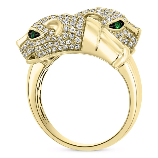 Best Sale ✨ EFFY Collection EFFY® Diamond (7/8 Ct. T.w.) & Emerald Accent Panther Bypass Ring In 14k Gold Yellow Gold 🧨 - Image 6
