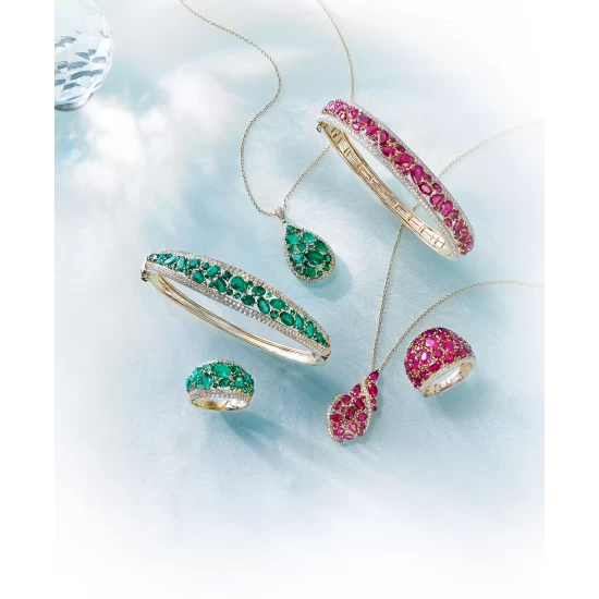 Cheap 🧨 EFFY Collection EFFY® Ruby (3-1/4 Ct. T.w.) & Diamond (1/6 Ct. T.w.) Swirl 18 Pendant Necklace In 14k Gold 🧨 - Image 3