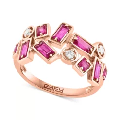 Flash Sale 😍 EFFY Collection EFFY® Ruby (2 Ct. T.w.) & Diamond (1/5 Ct. T.w.) 18 Pendant Necklace In 14k Rose Gold Rose Gld 👏