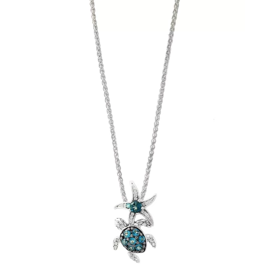 Discount 😀 EFFY Collection EFFY® Blue Topaz (9/10 Ct.t.w.) And Diamond Accent Pendant In Sterling Silver 🧨 - Image 2