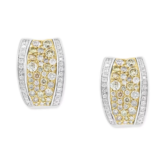 Best reviews of 🧨 EFFY Collection EFFY® Multicolor Diamond (7/8 Ct. T.w.) & White Diamond (1/4 Ct. T.w.) Hoop Earrings In 14k Two-Tone Gold 🎉 - Image 4