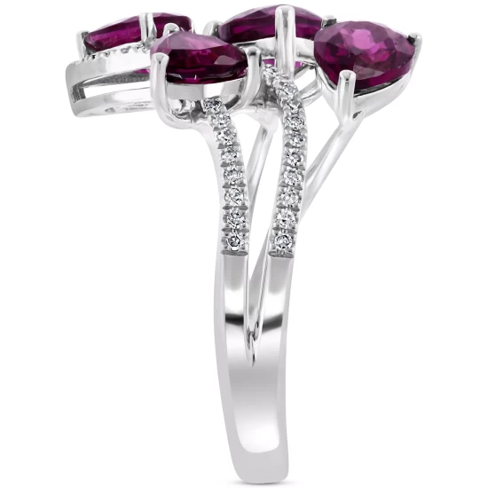 Discount 🎉 EFFY Collection EFFY® Rhodolite (3-1/4 Ct. T.w.) & Diamond (1/5 Ct. T.w.) Openwork Statement Ring In 14k White Gold 👏 - Image 6