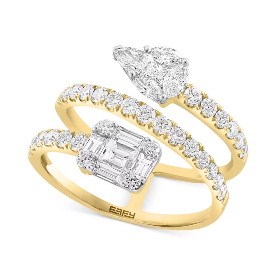 Best reviews of ⭐ EFFY Collection EFFY® Diamond Multi-Cut Cluster Coil Ring (1-5/8 Ct. T.w.) In 14k Gold Yellow Gold 🤩 - Image 2