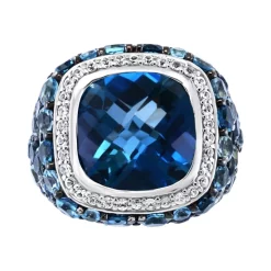 New 🔥 EFFY Collection EFFY® Tanzanite (9-7/8 Ct. T.w.) & Diamond (1/5 Ct. T.w.) Link Bracelet In 14k White Gold 🛒