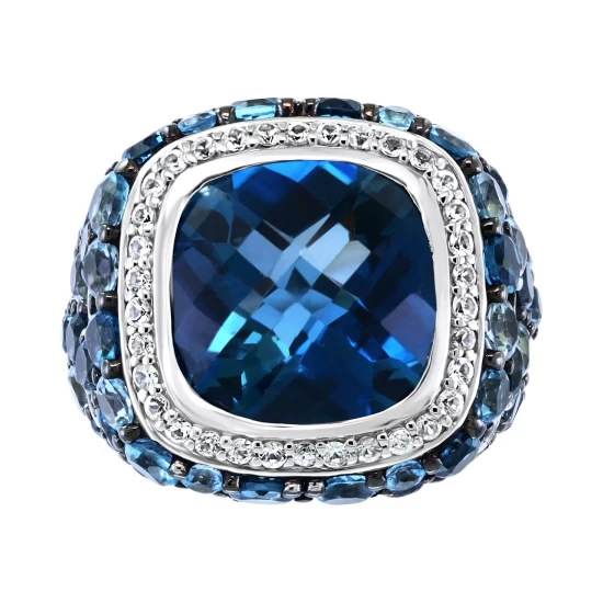 New 🔥 EFFY Collection EFFY® Tanzanite (9-7/8 Ct. T.w.) & Diamond (1/5 Ct. T.w.) Link Bracelet In 14k White Gold 🛒