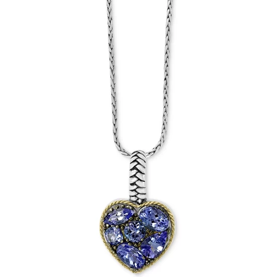Cheapest ⭐ EFFY Collection EFFY® Tanzanite Heart 18 Pendant Necklace (2-1/5 Ct. T.w.) In Sterling Silver & 18k Gold Over Silver 😍 - Image 2