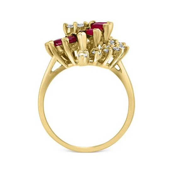 Best deal 🧨 EFFY Collection EFFY® Ruby (1-3/8 Ct. T.w.) & Diamond (5/8 Ct. T.w.) Spiral Cluster Ring In 14k Gold 🛒 - Image 3