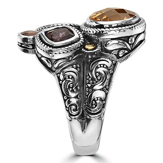 Cheapest 😍 EFFY Collection EFFY® Multi-Gemstone Statement Ring (4-3/4 Ct. T.w.) In Sterling Silver & 18k Gold 🎉 - Image 4