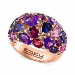 Best Pirce 🔔 EFFY Collection EFFY® Multi-Gemstone (7-5/8 Ct. T.w.) & Diamond (1/8 Ct. T.w.) Cluster Statement Ring In 14k Rose Gold Multi Gemstone ⭐