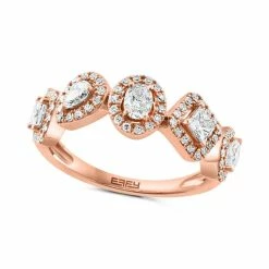 Flash Sale ❤️ EFFY Collection EFFY® Diamond Multi-Cut Halo Ring (7/8 Ct. T.w.) In 14k Rose Gold 🥰